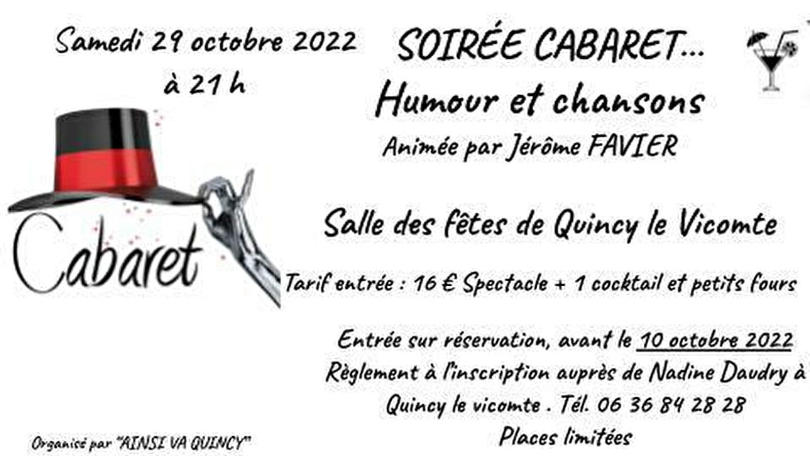 Soirée cabaret, humour et chanson