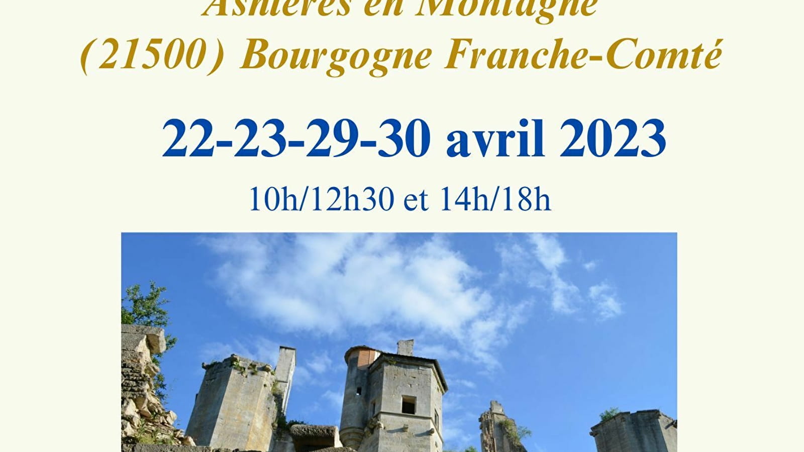 Week-ends accueil visites guidées Château de Rochefort avril 2023