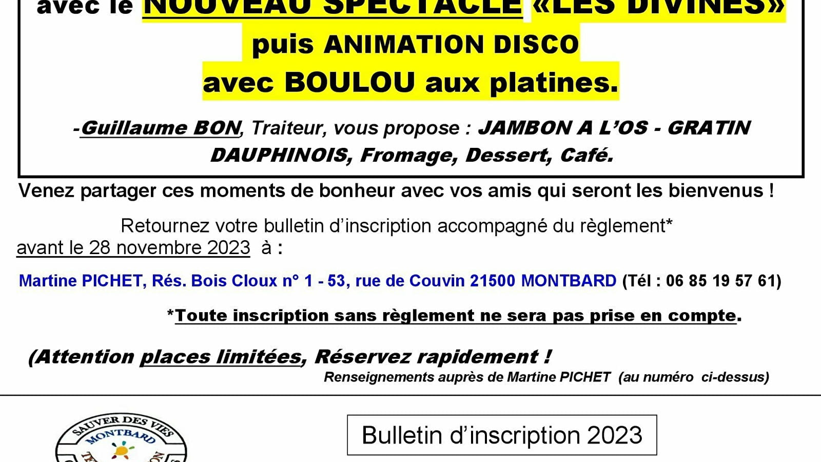 DINER - SPECTACLE DU TELETHON